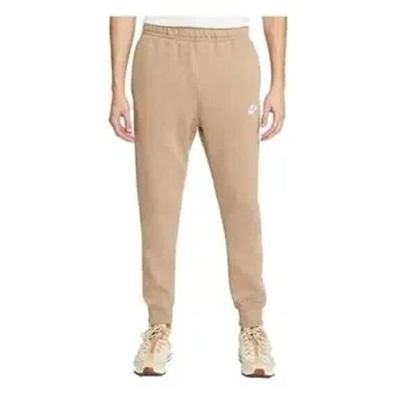 NIKE Men's Beige Club Fleece Joggers Athletic Pants Size Small - Picture 1 of 6